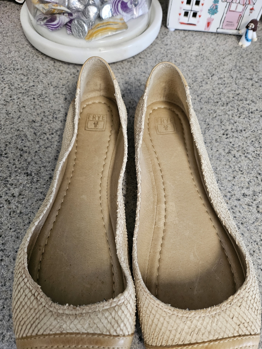 Frye Beige Woven Leather Ballet Flats - Picture 6 of 12